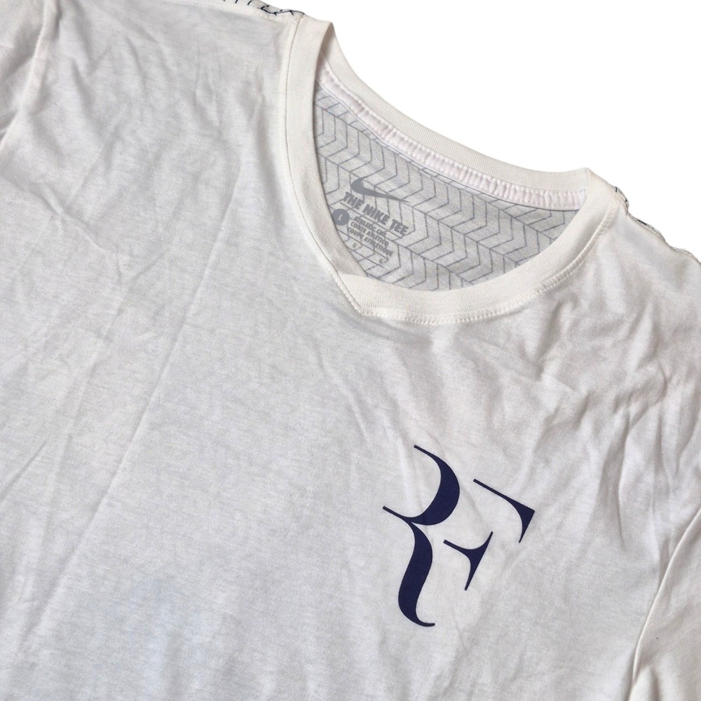 Nike Men's Large Roger Federer RF Tennis T Shirt White NWT Deadstock
